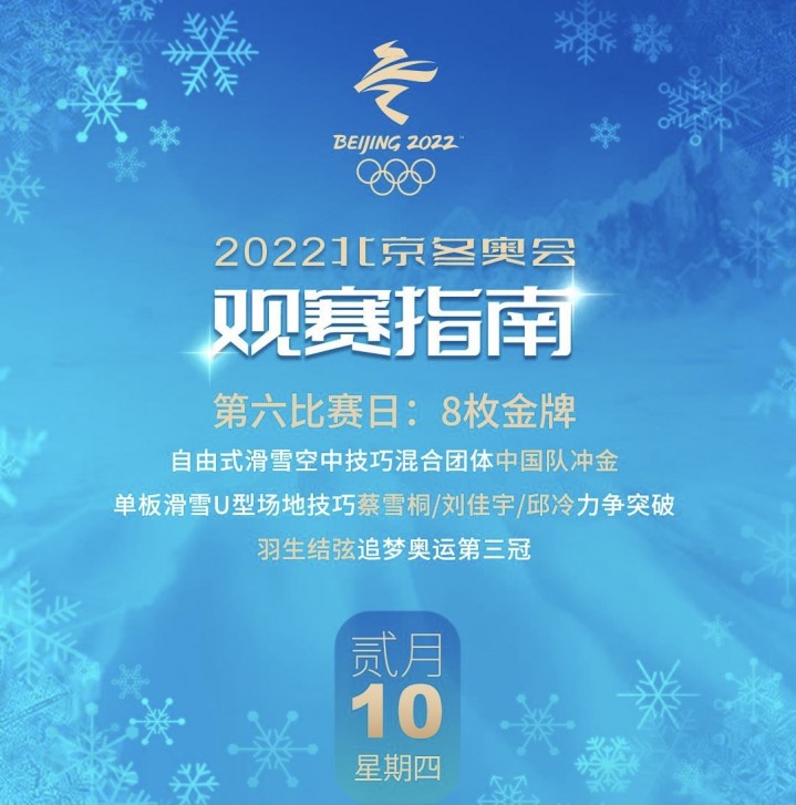 2月10日观赛指南：中国滑雪两线冲金 花滑男单期待突破